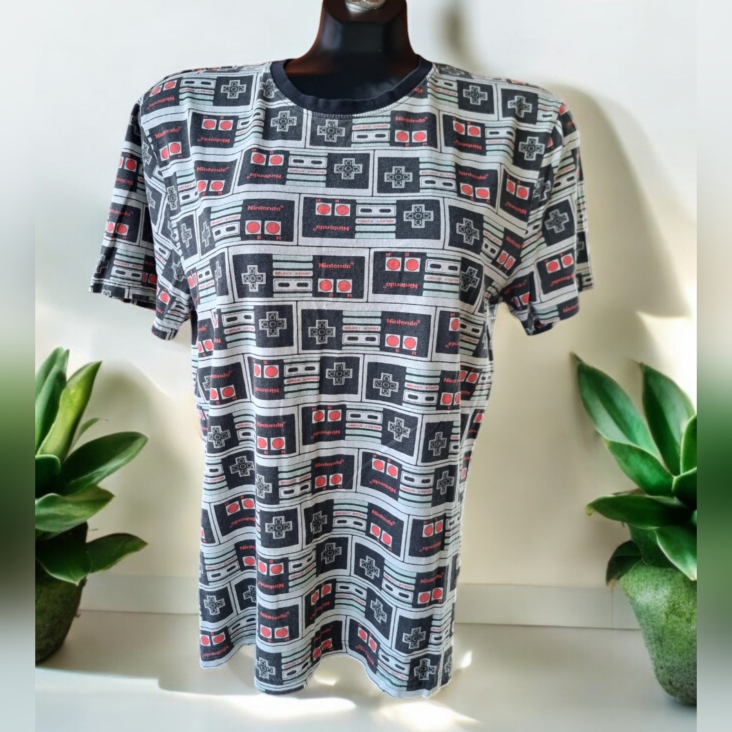 Official Nintendo Nes Controller All Over Print Nintendo Branded T-Shirt
